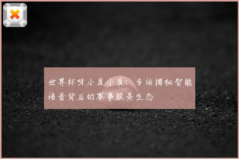 世界杯呀小度小度：专访揭秘智能语音背后的赛事服务生态